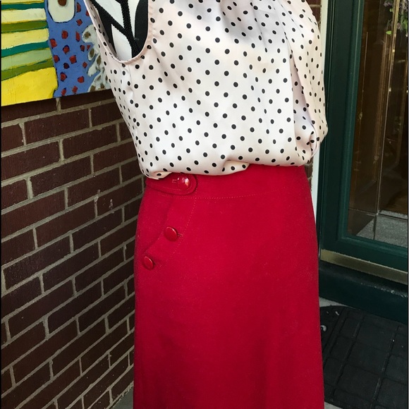 J. Crew Wool Blend dark Red Skirt - Picture 3 of 7